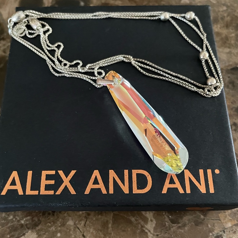 Alex and Ani Iridescent Stone Pendant Necklace